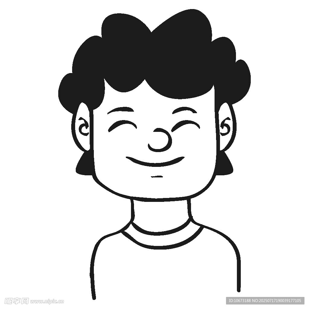 微笑的卷发男孩