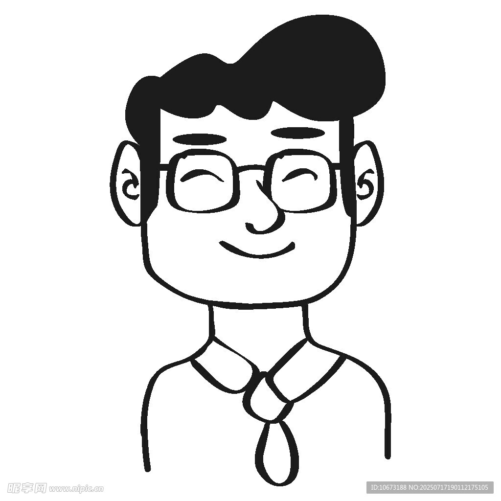 戴眼镜微笑的职场男士