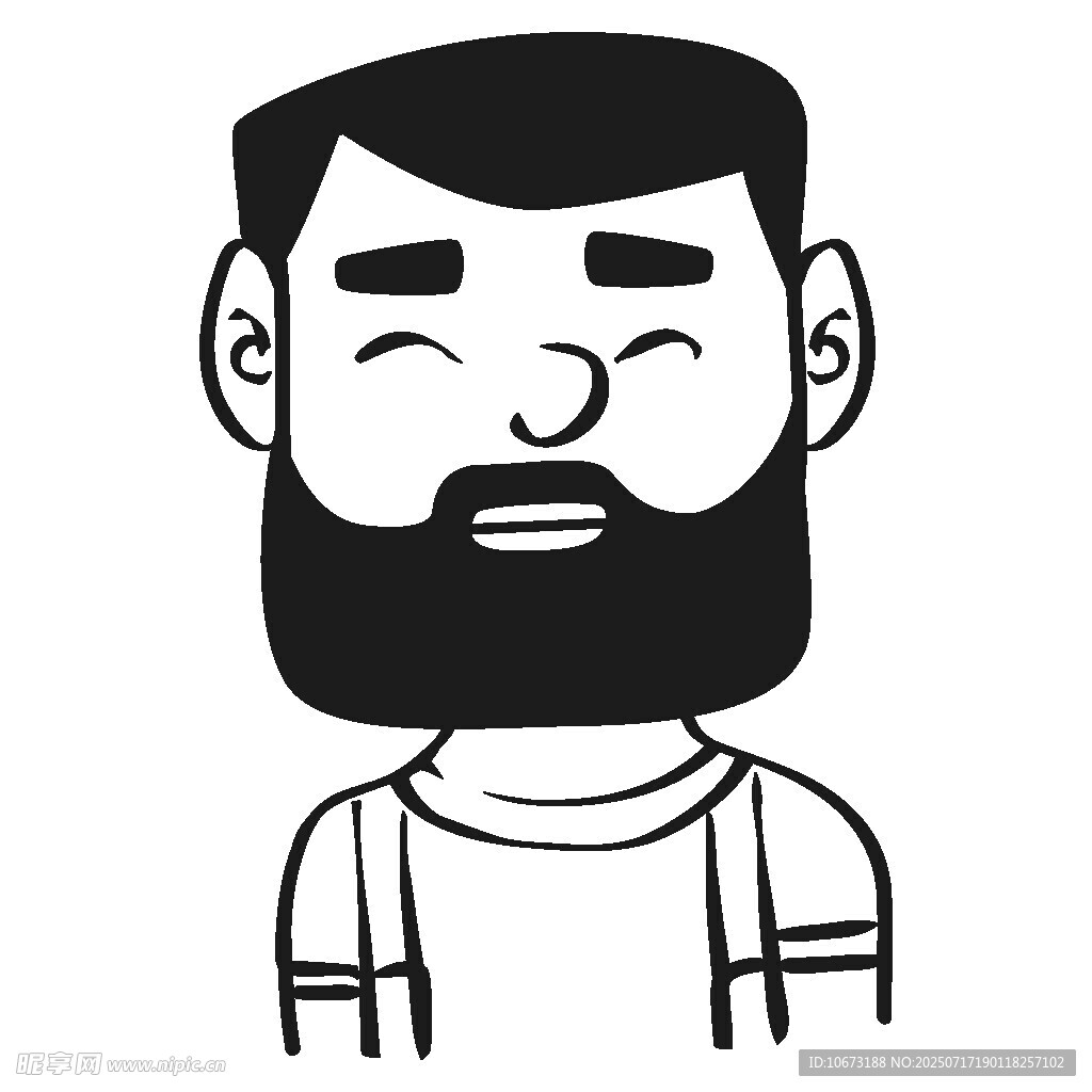 留胡须的卡通男子形象