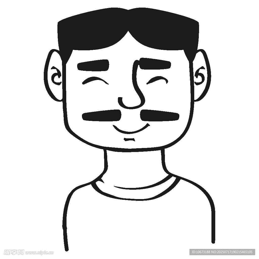 留小胡子的卡通男子头像