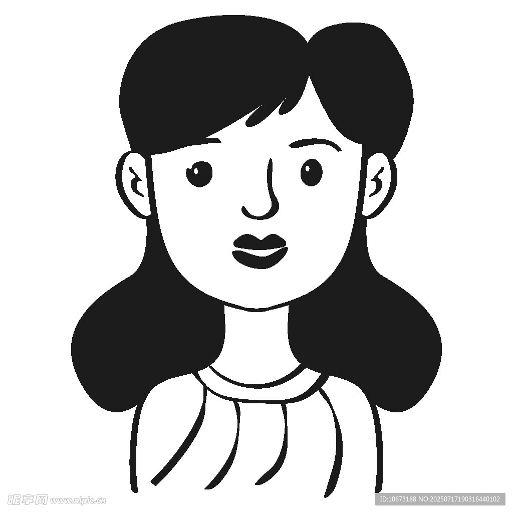 微笑长发女性头像