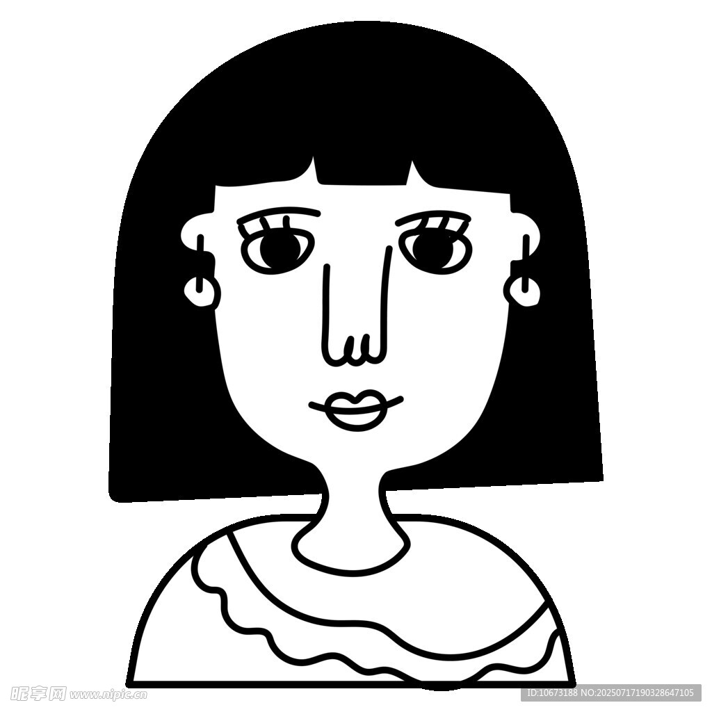 简约风格女性头像插画
