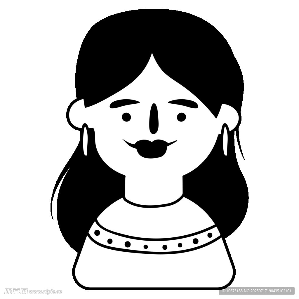 微笑长发女孩头像