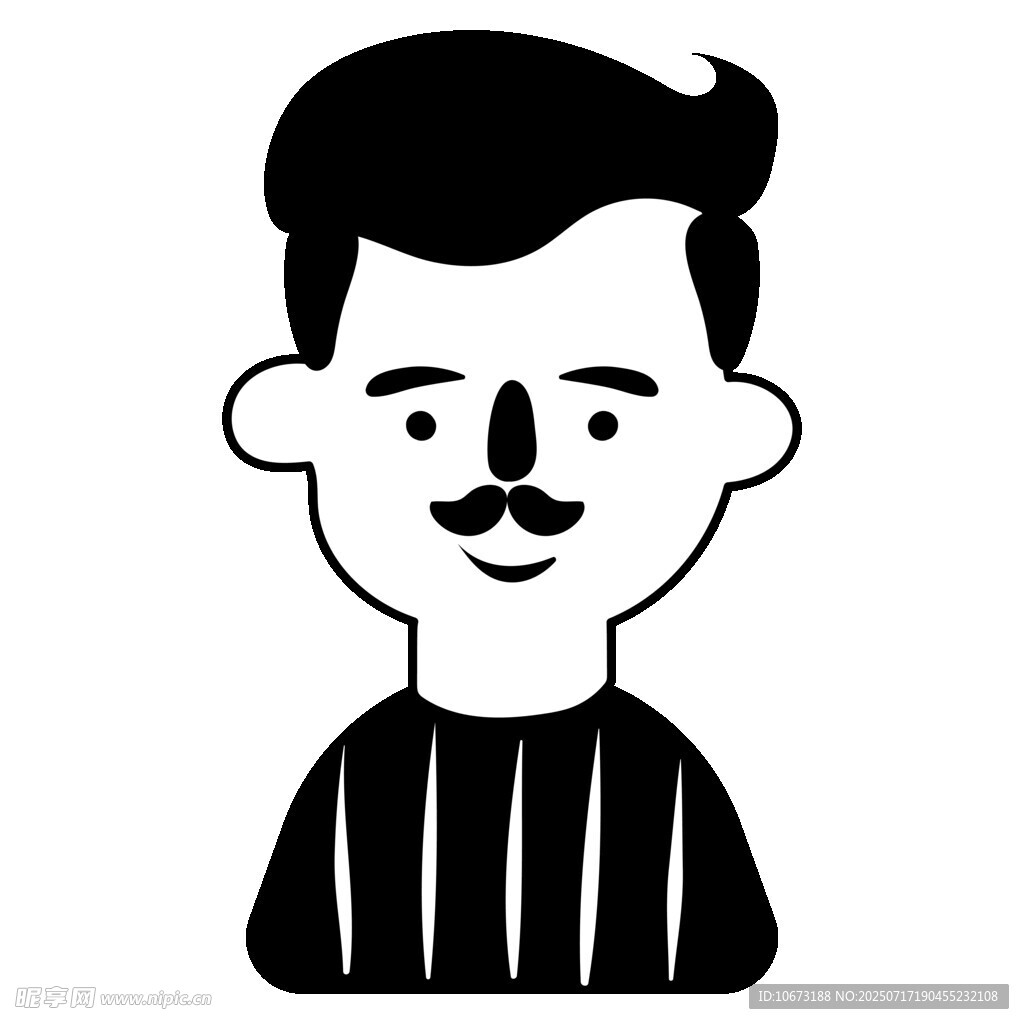 留小胡子的简约风男子形象