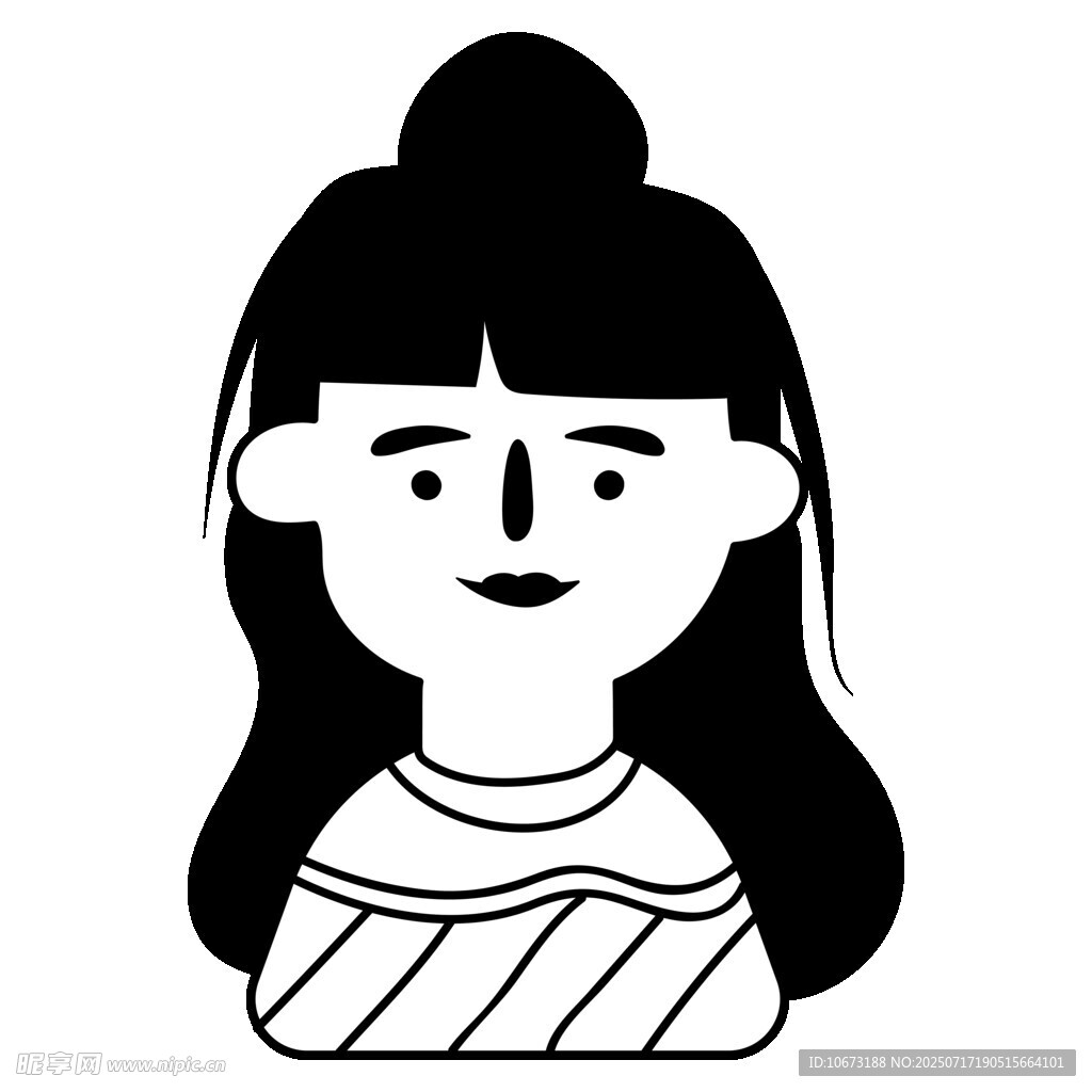 长发女孩卡通头像