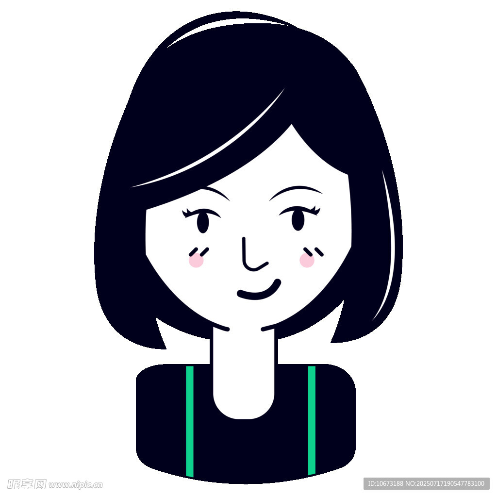 可爱短发女孩头像