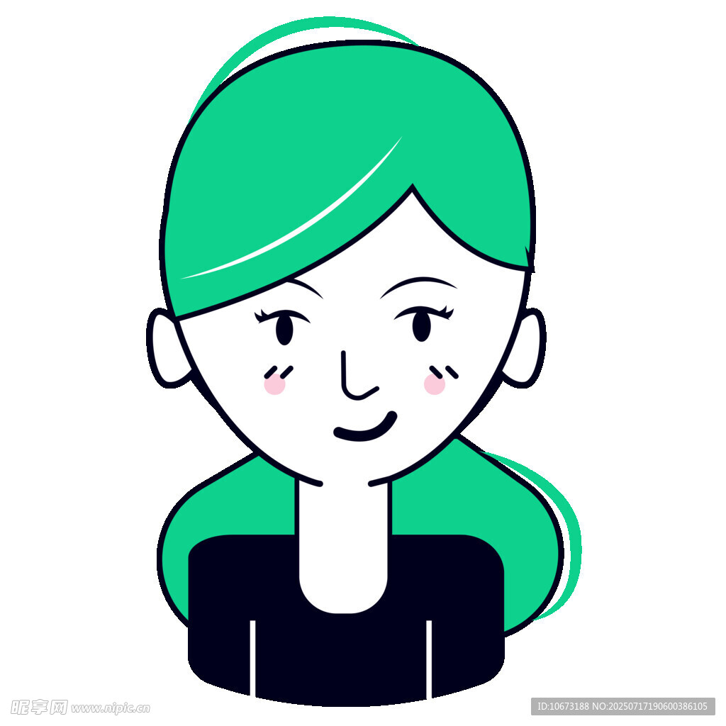 绿发女孩头像