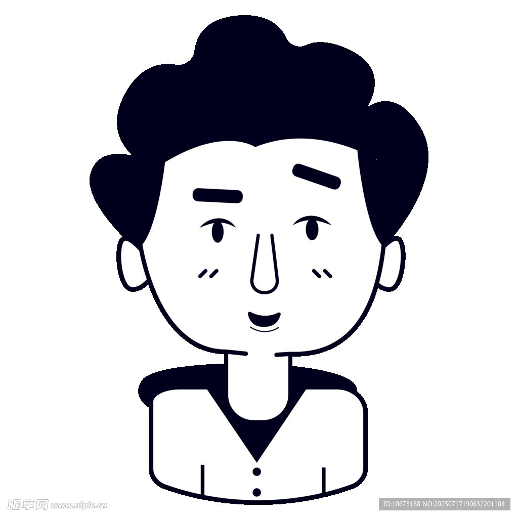 卡通风格男性头像