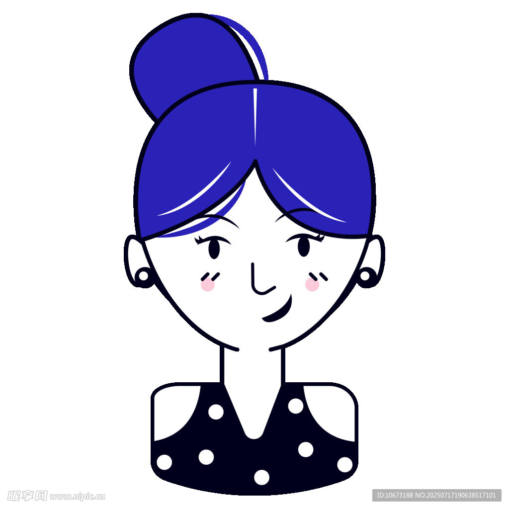 扎发髻的俏皮女士