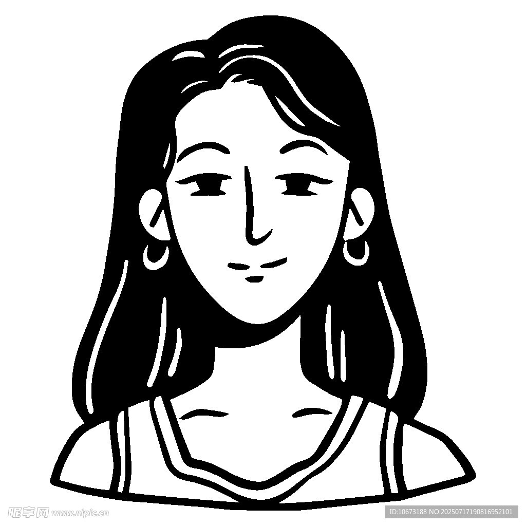 长发女子头像