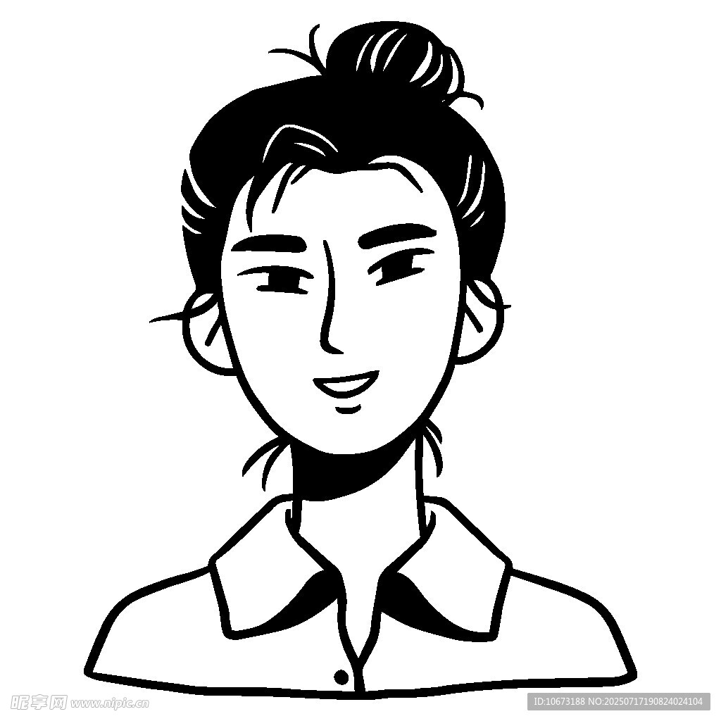 扎发女生头像