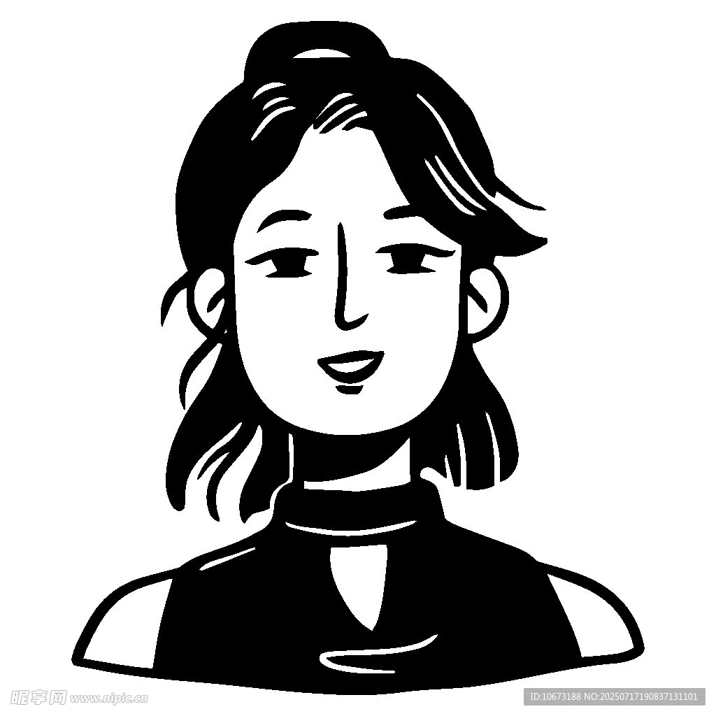 简约风格女性头像插画