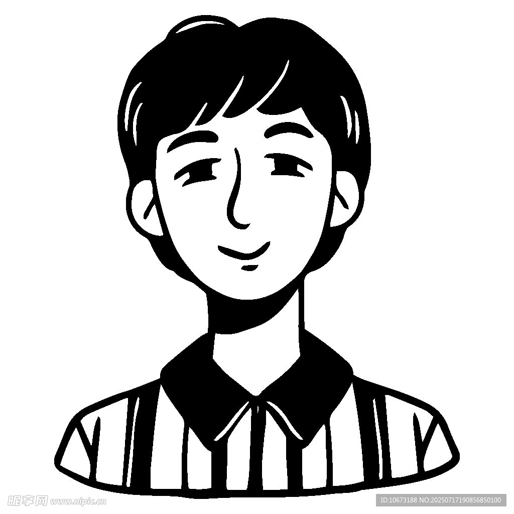 条纹上衣男孩头像