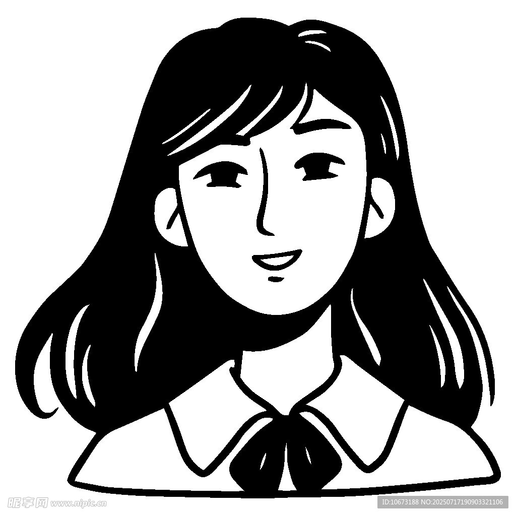 长发女孩卡通头像