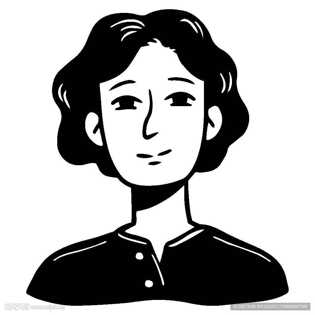 短发女性头像