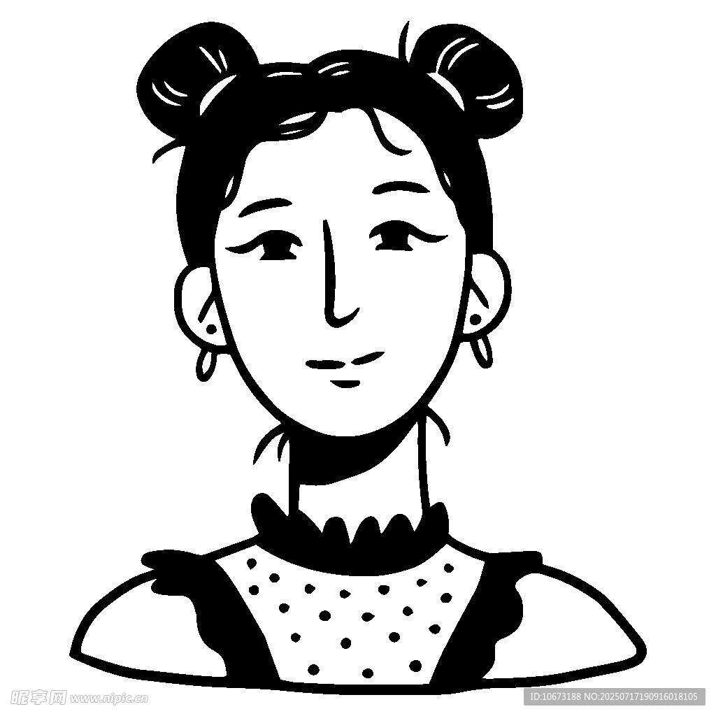 双丸子头女孩头像