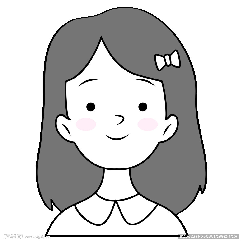 微笑女孩头像插画