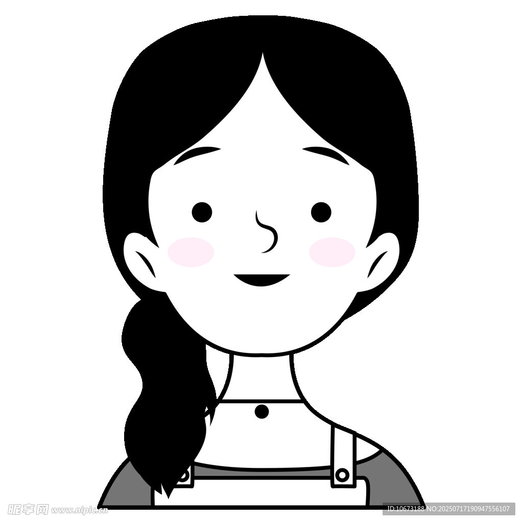 扎辫女孩头像