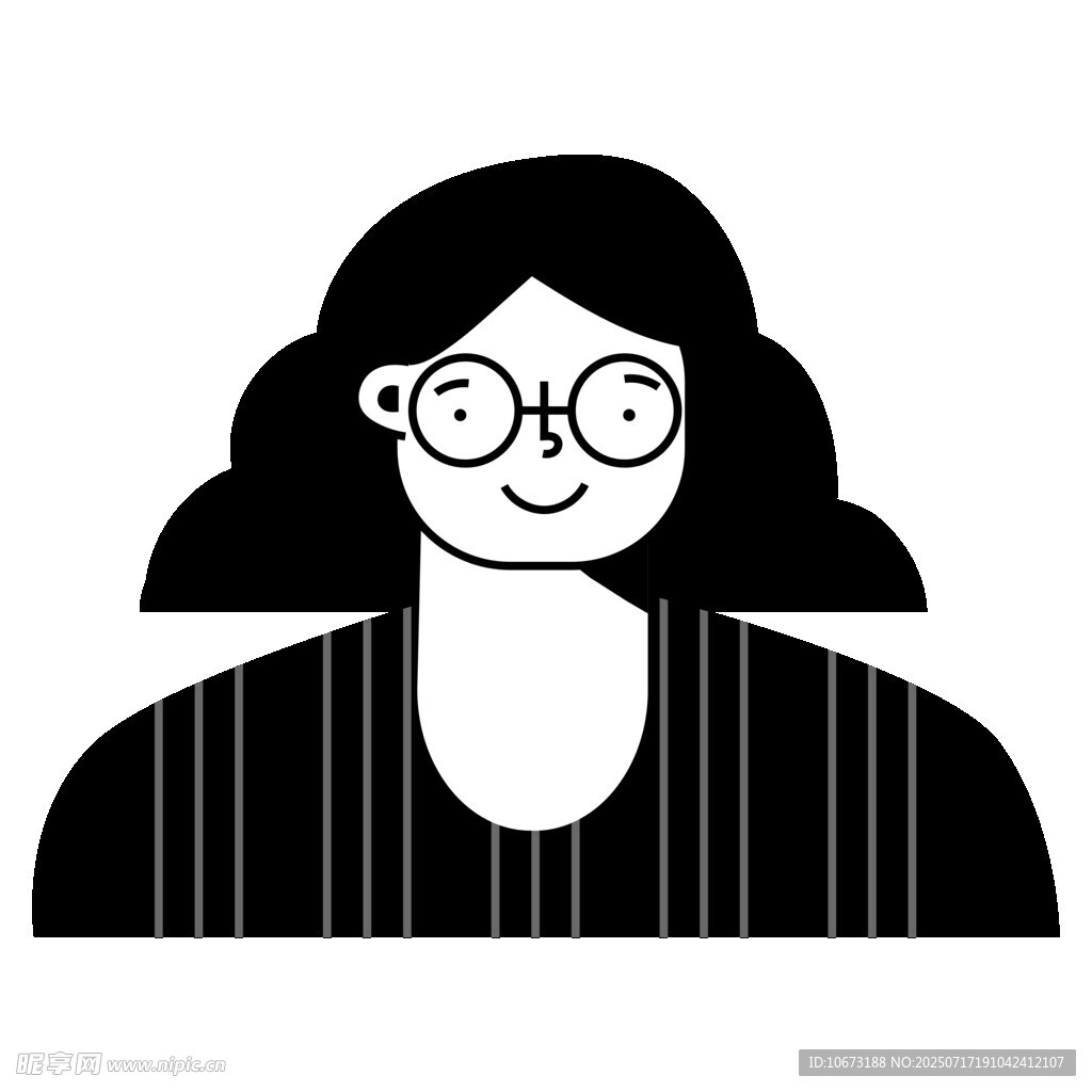 戴眼镜的条纹上衣女士