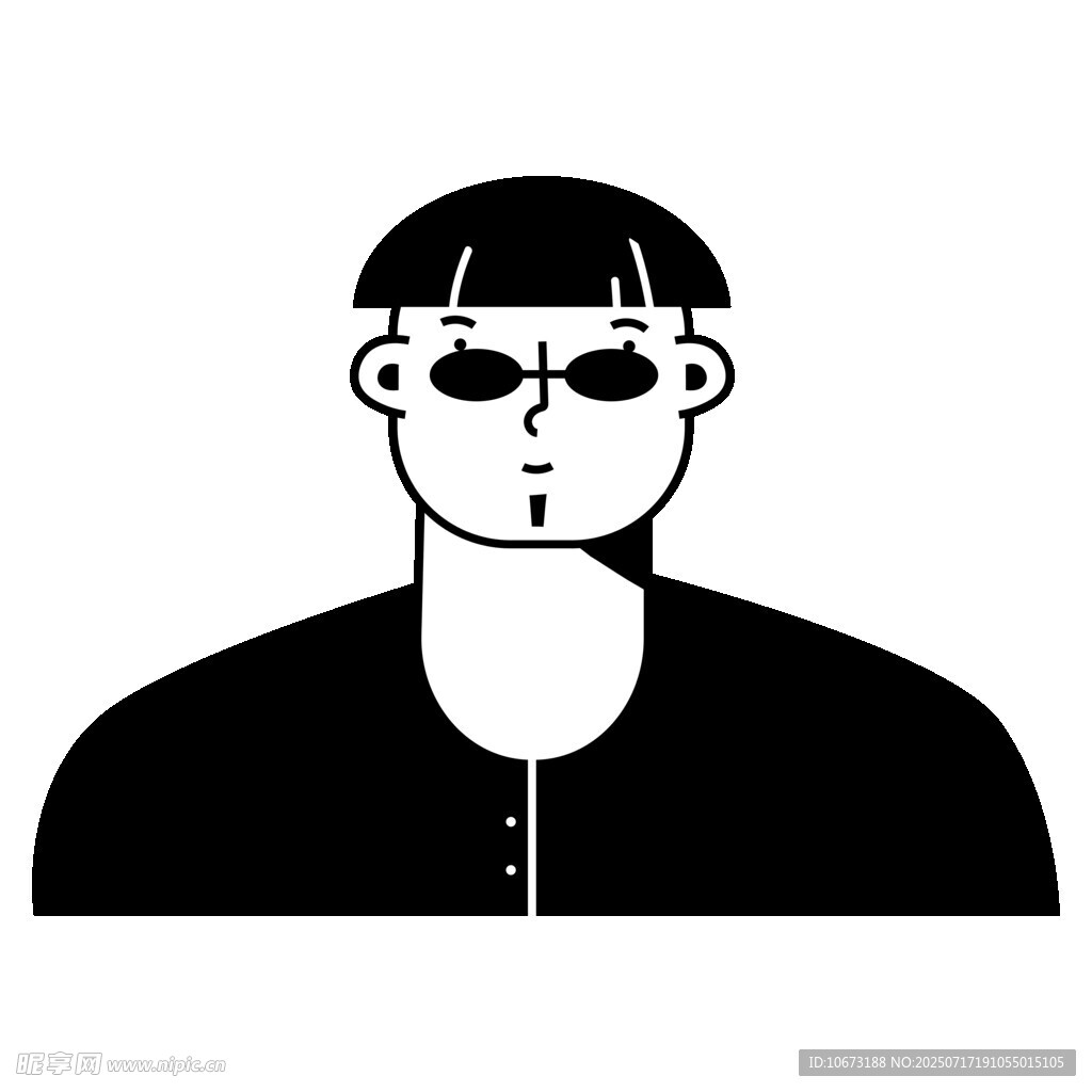 戴墨镜的简约风男子形象