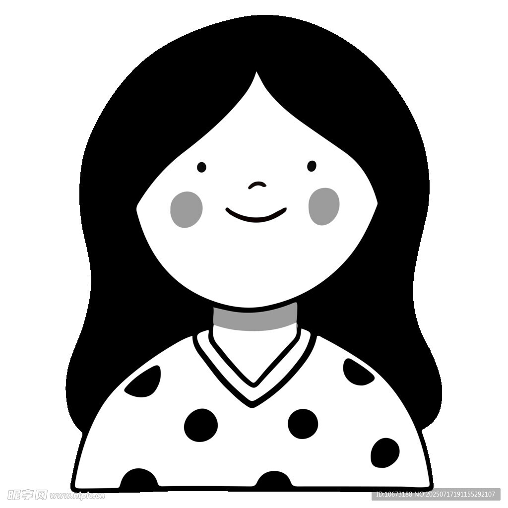 波点上衣女孩头像