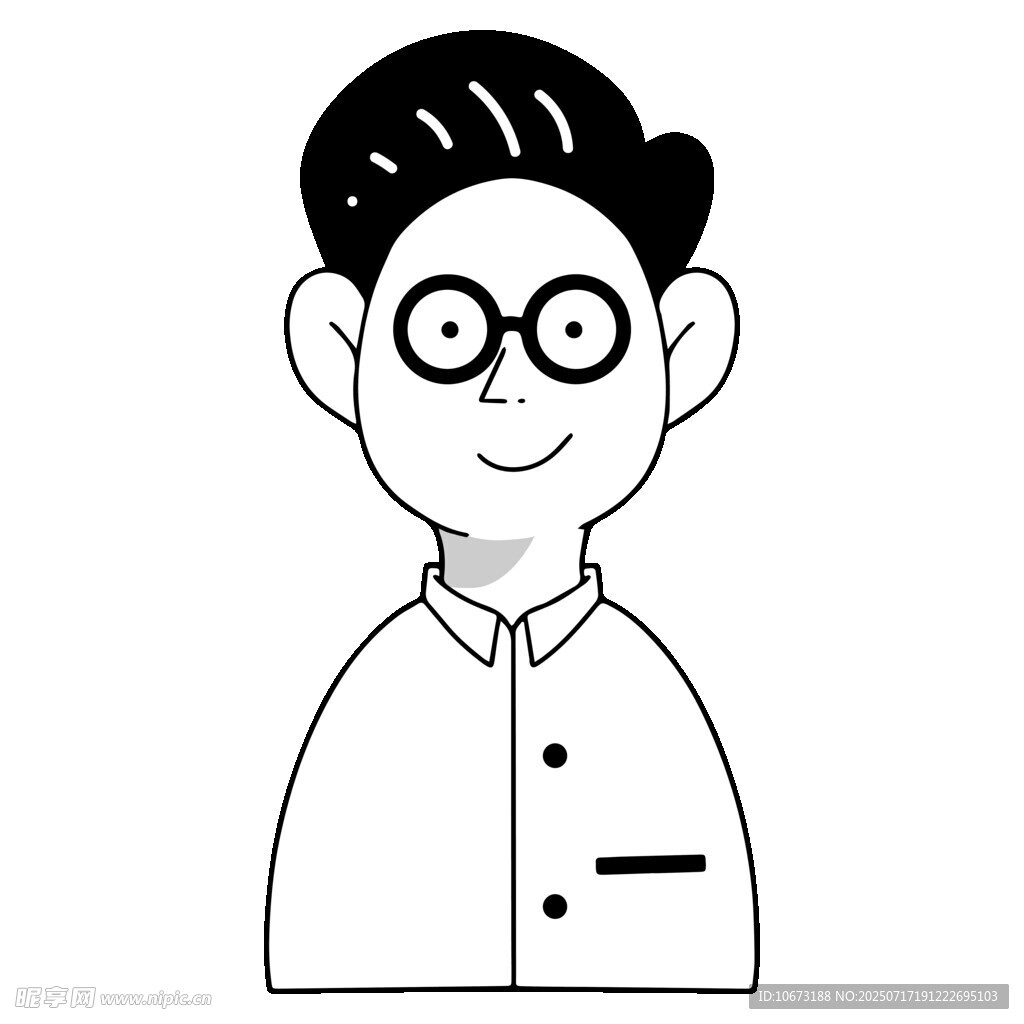 戴眼镜的卡通男士形象