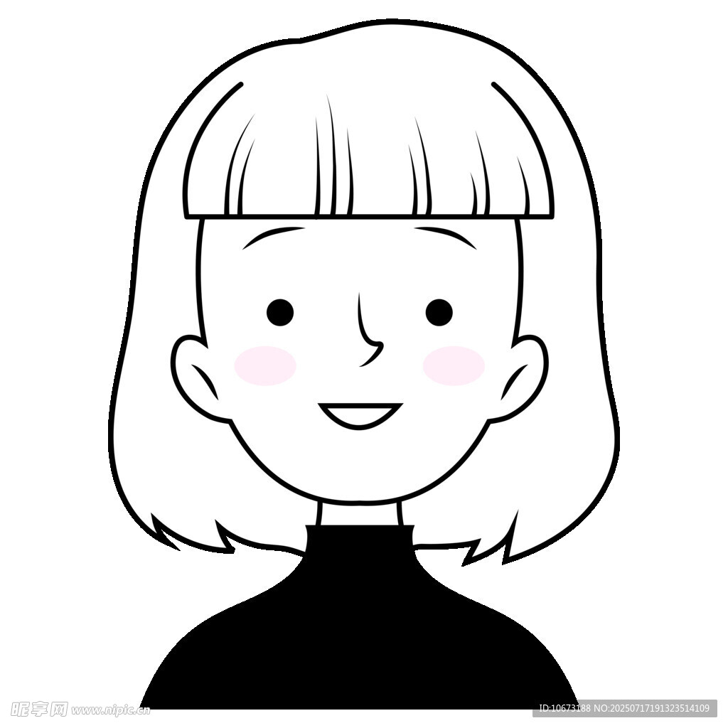 短发女孩头像