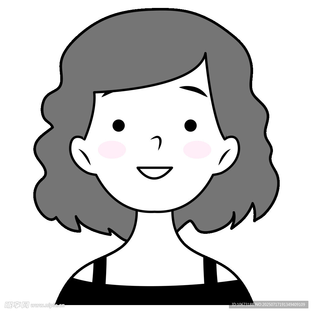 微笑短发女性头像