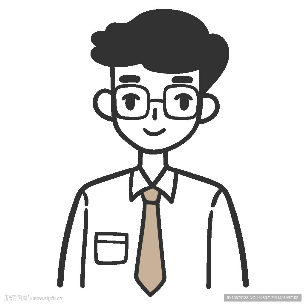 戴眼镜的职场男士形象