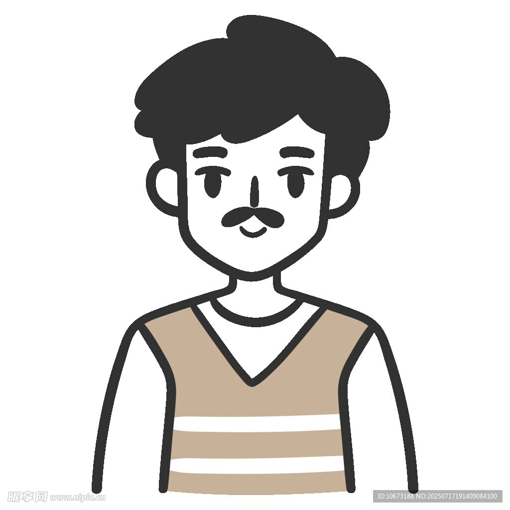 穿条纹背心的男子头像