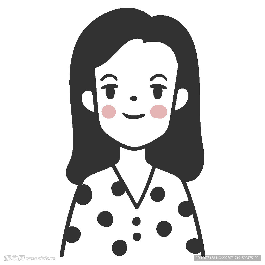 波点上衣的可爱女孩