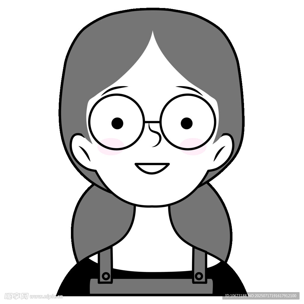 戴眼镜的双马尾女孩