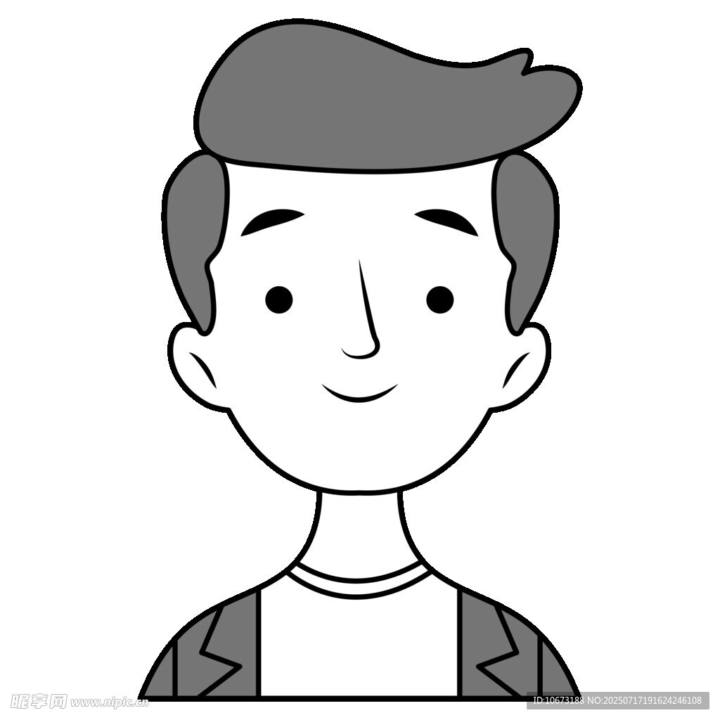 微笑男士头像插画