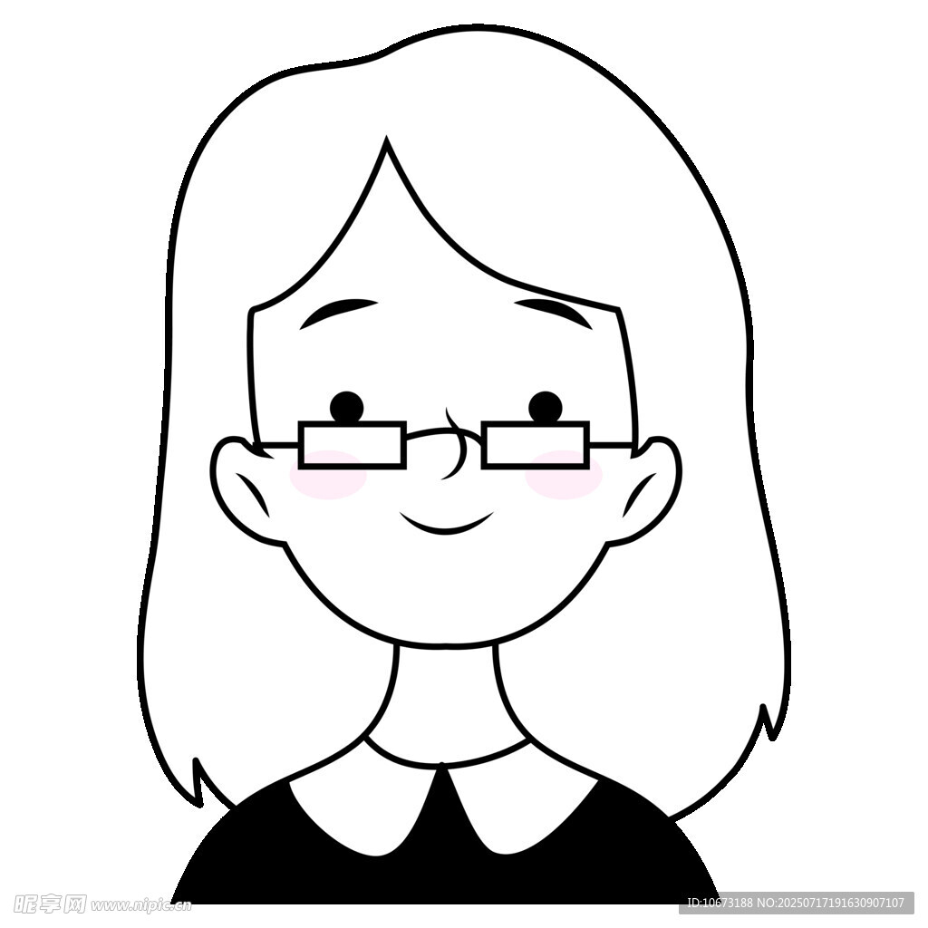 戴眼镜的微笑女孩