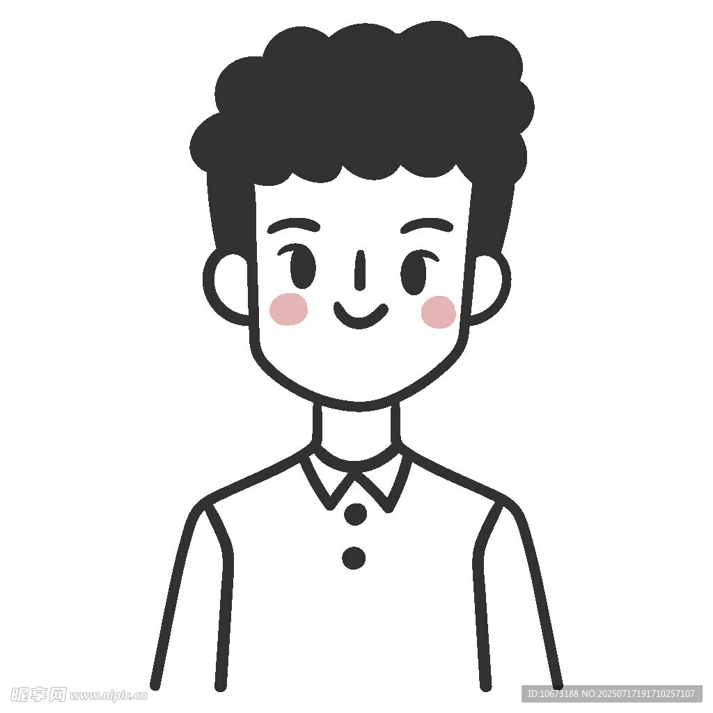 微笑男孩简笔画形象