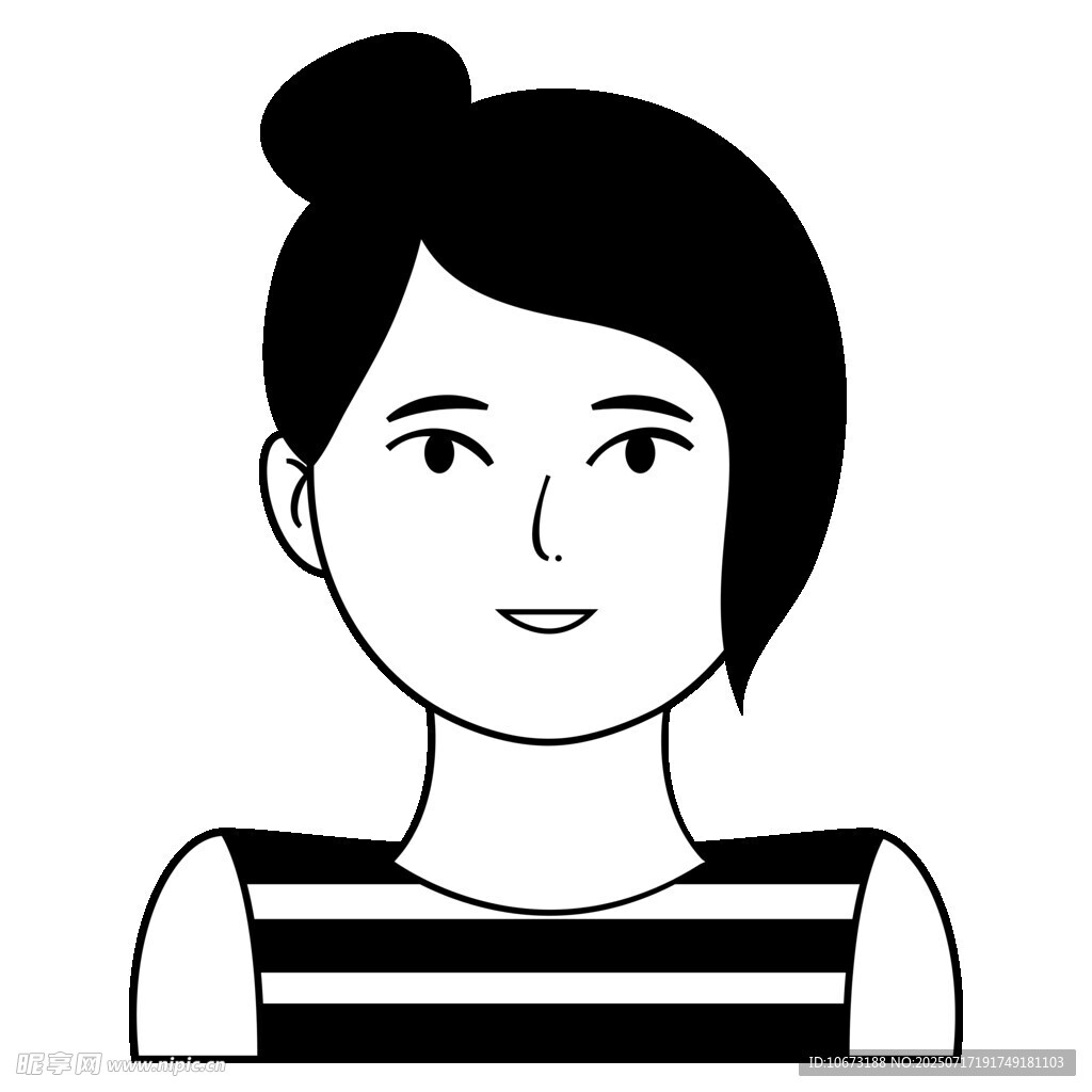 条纹上衣女士头像