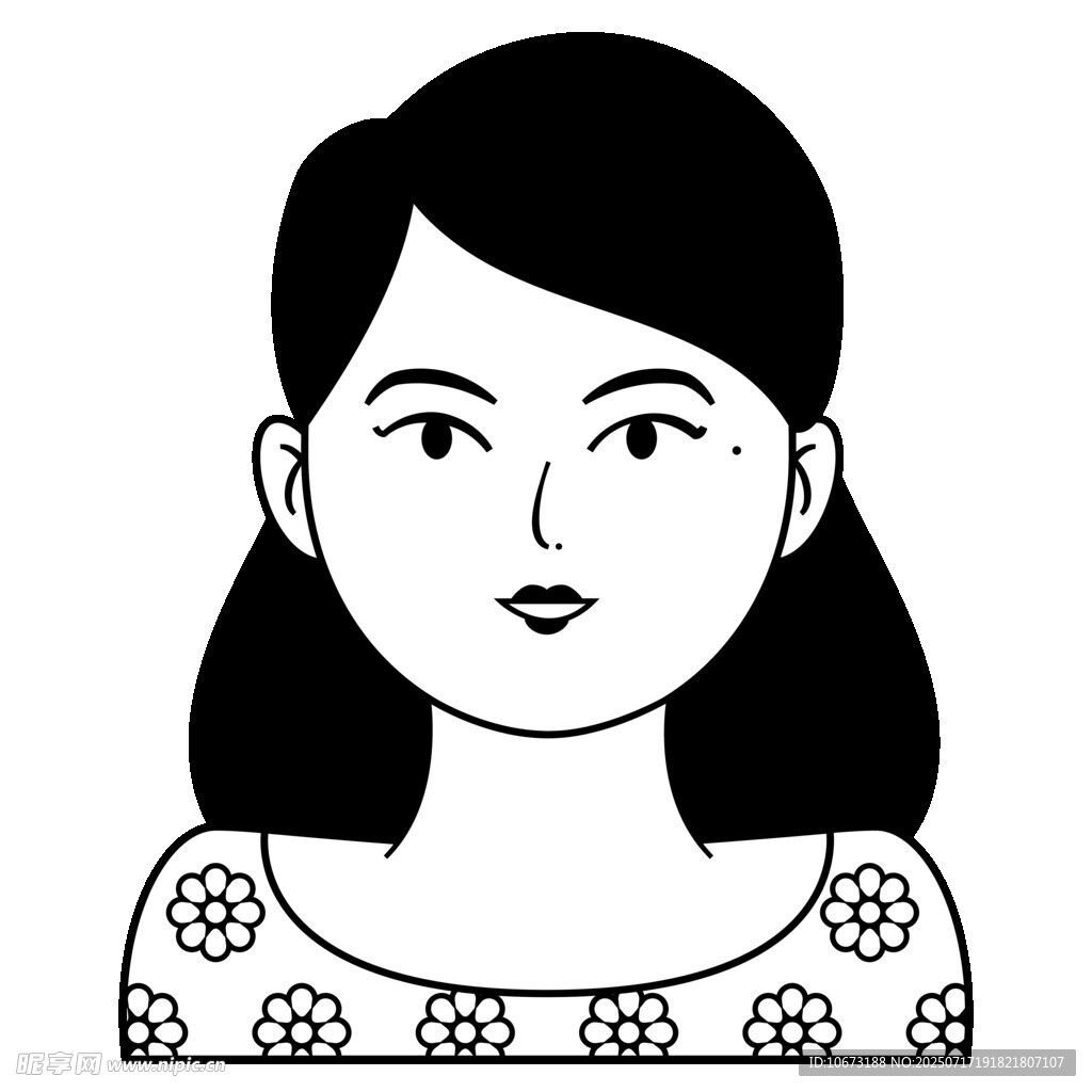 简约风格女性头像插画