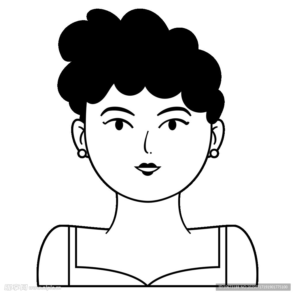 短发女性头像