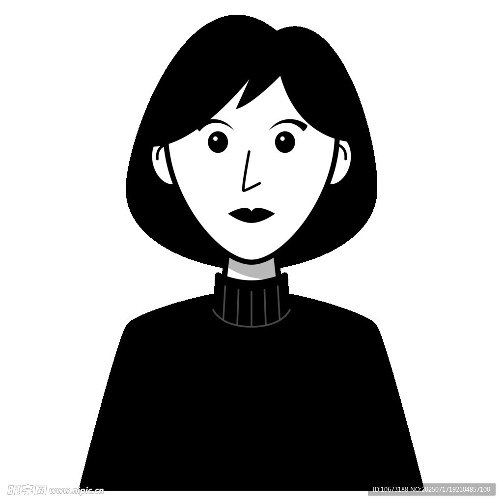 短发女性头像