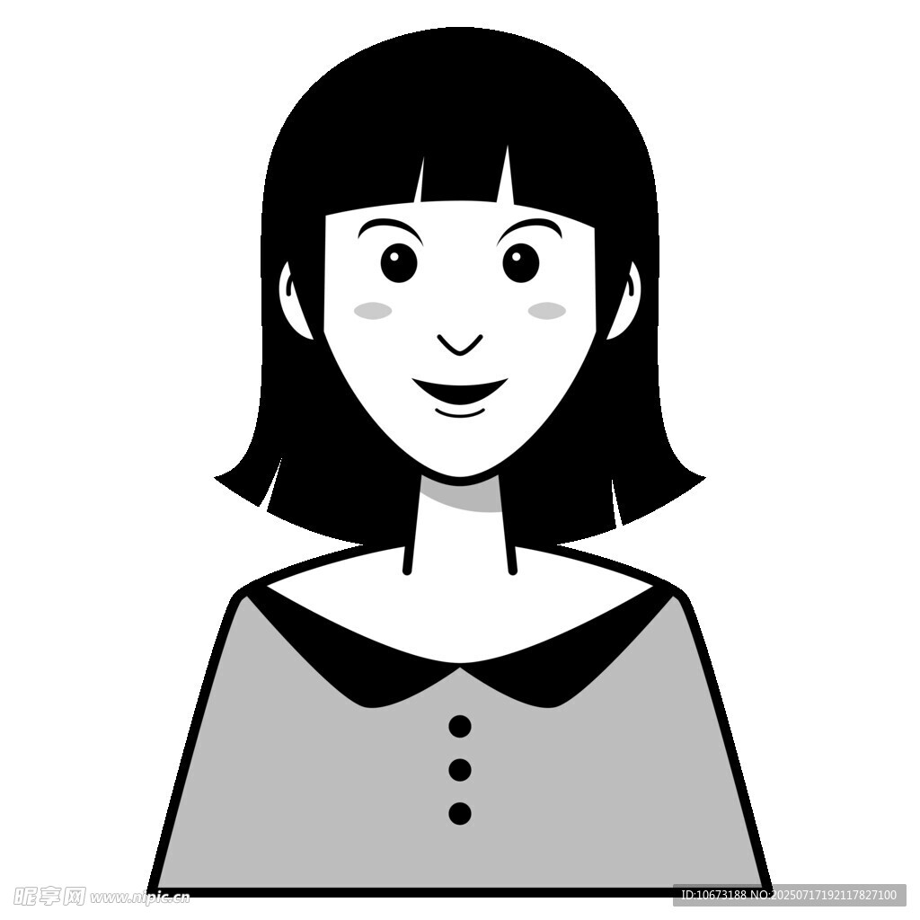 短发微笑女孩头像