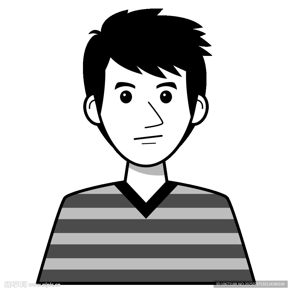 穿条纹衫的男性头像