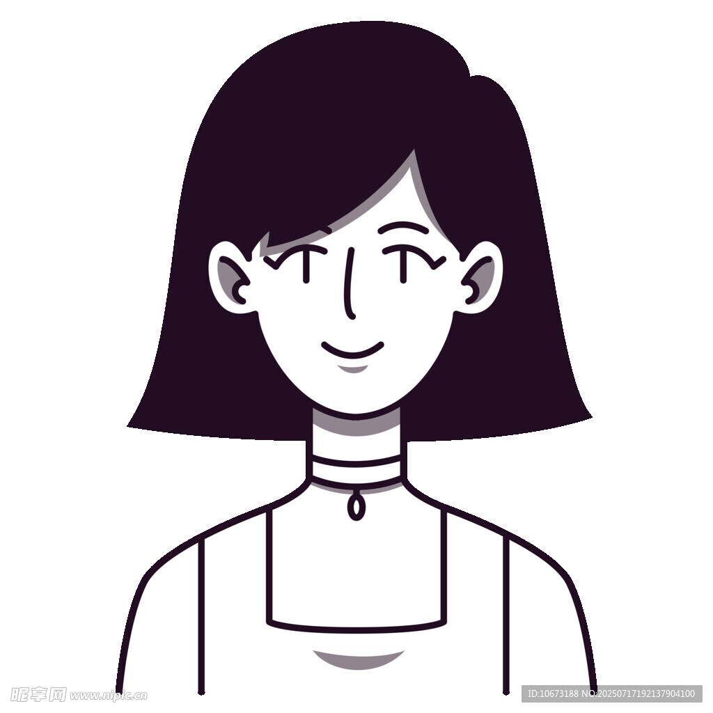 微笑短发女性头像