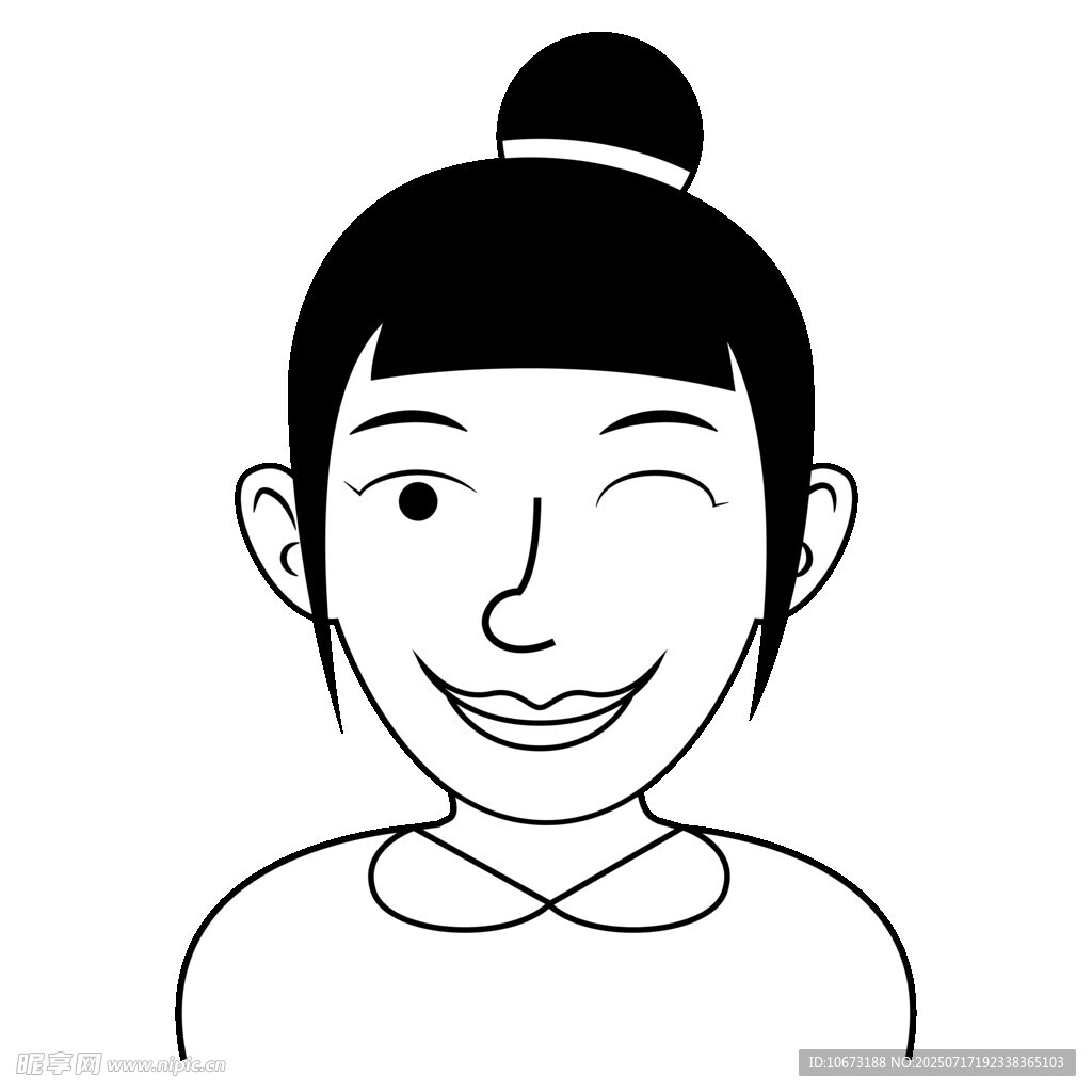 俏皮眨眼女孩头像