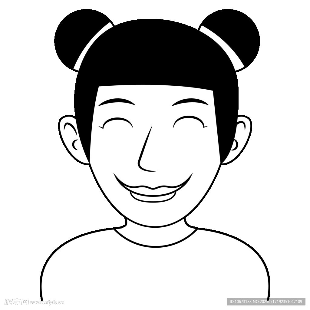 双丸子头微笑女孩