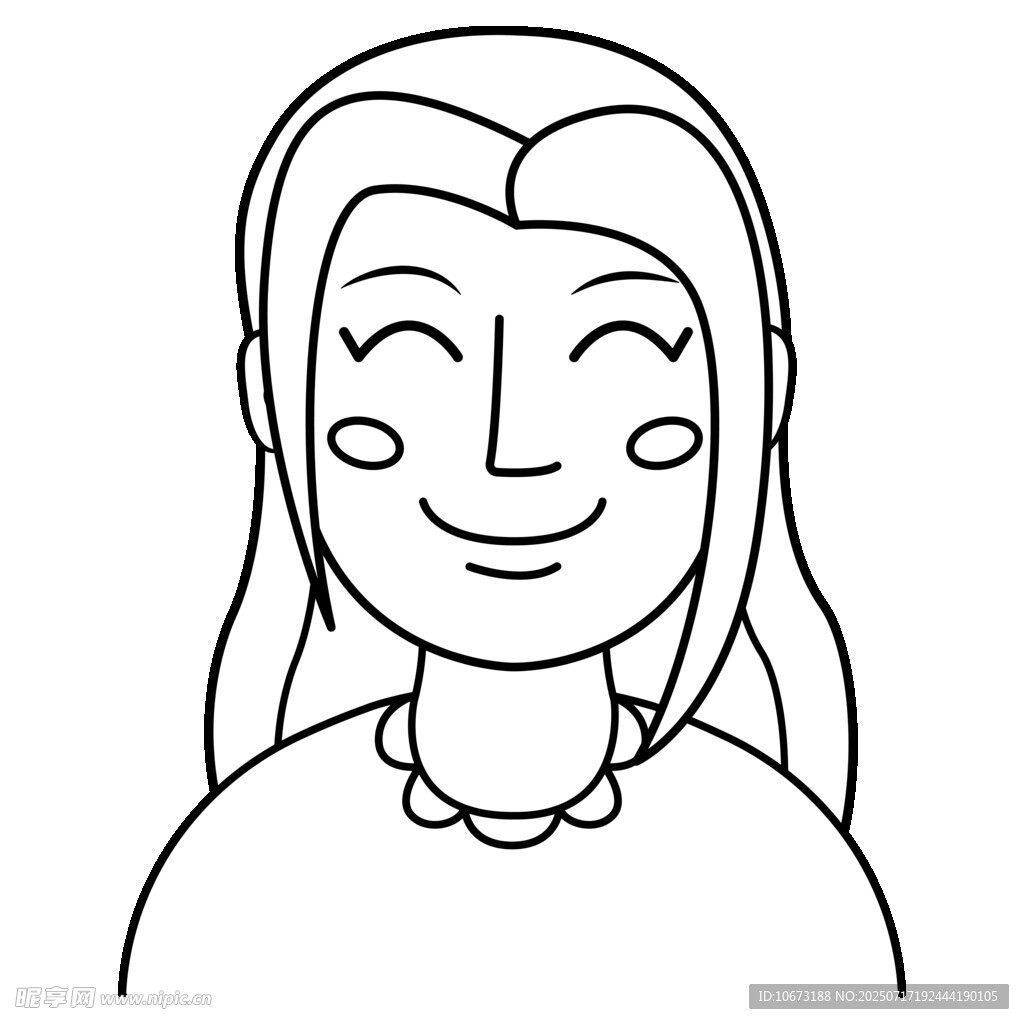 微笑女孩简笔画头像