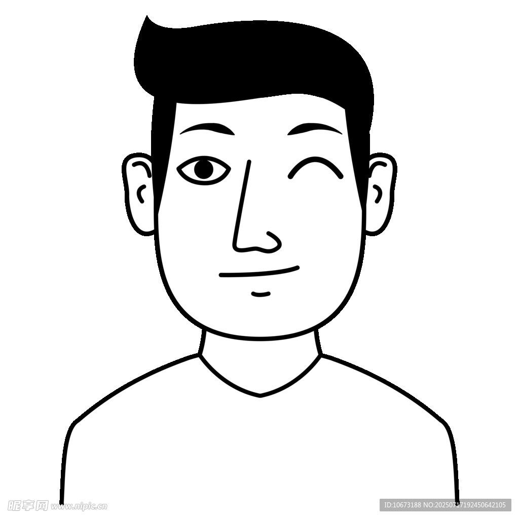 眨眼的男性头像