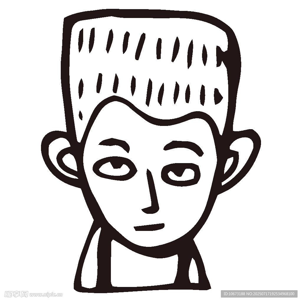 卡通风格短发男子头像