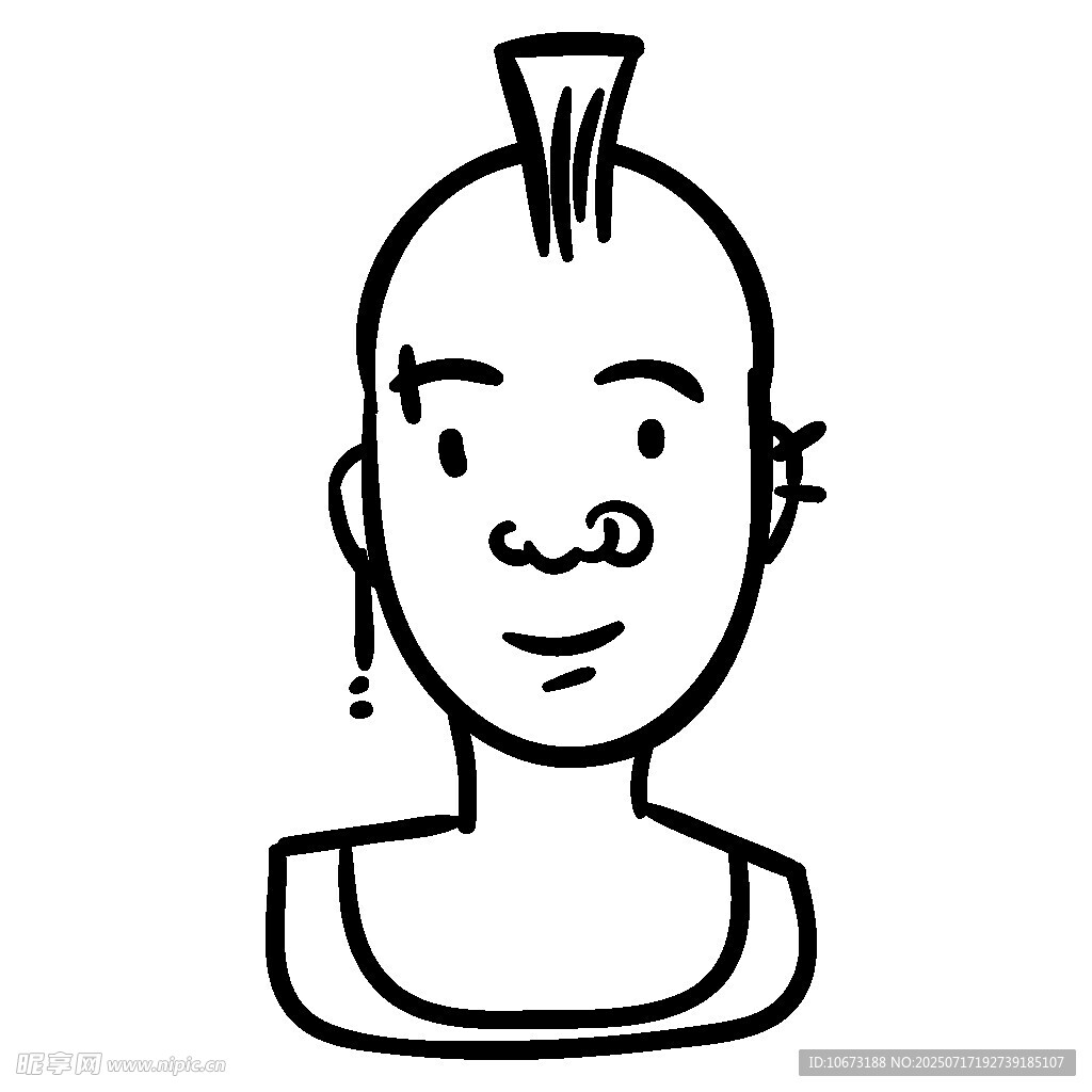个性发型的卡通人物头像