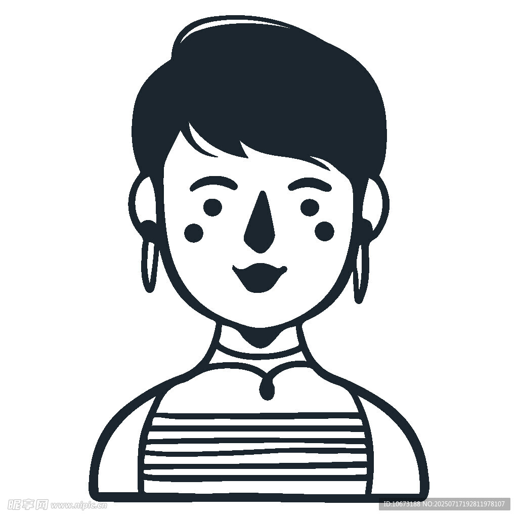 短发女子简约头像