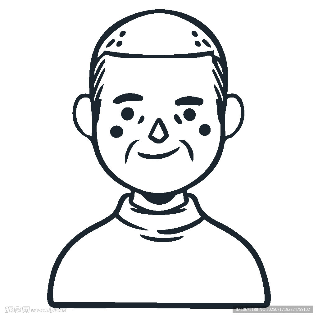 卡通风格微笑男子头像